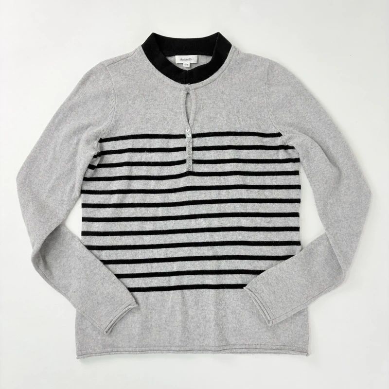 grey striped cashmere jumper