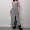 crinkle pinstripe maxi dress