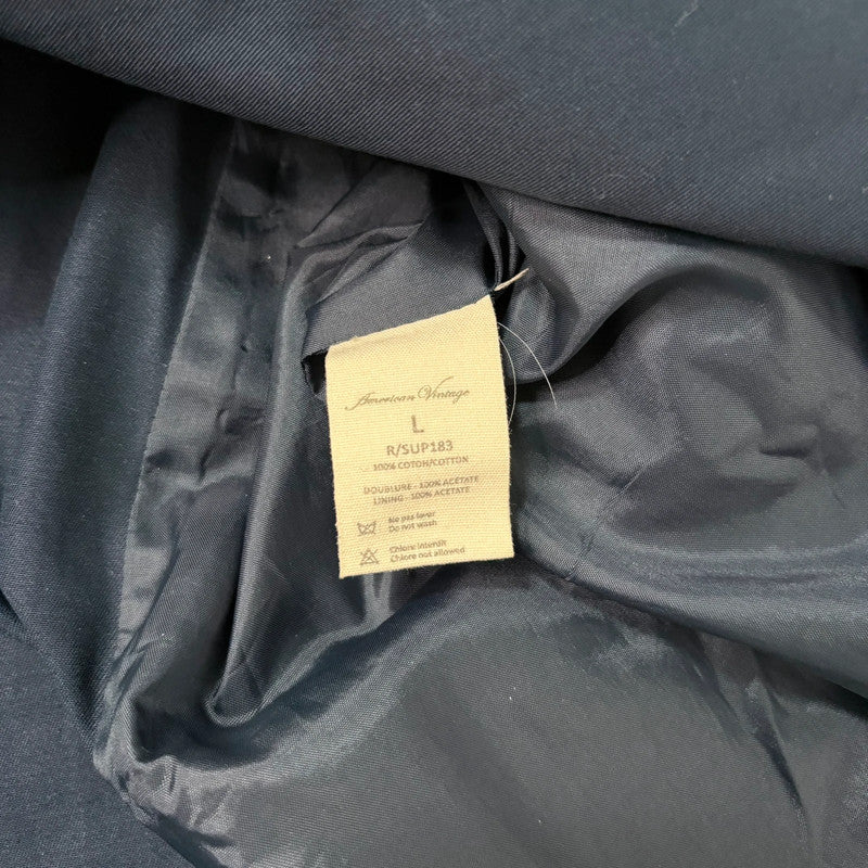 navy American vintage trench coat