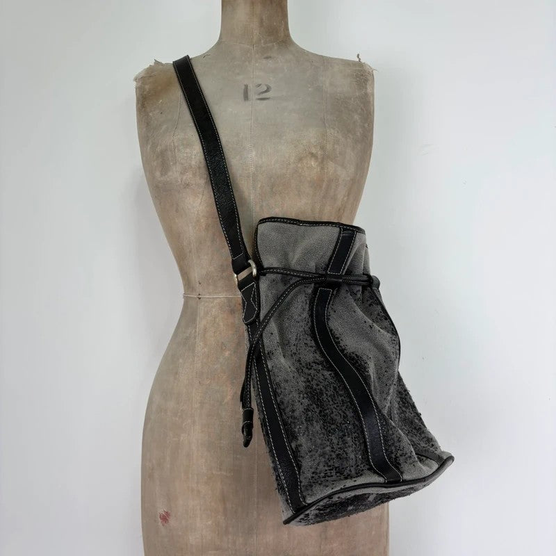 Vintage Lancel distressed leather Bucket bag