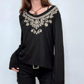 black mohair embroidered t-shirt