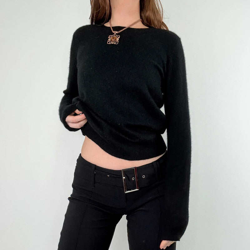 Black slouchy 100% cashmere jumper