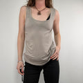 beige slouchy square neck vest top