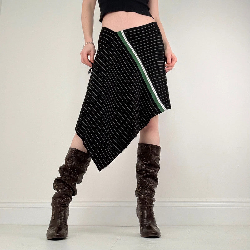 Cop Copine asymmetric black pinstripe skirt