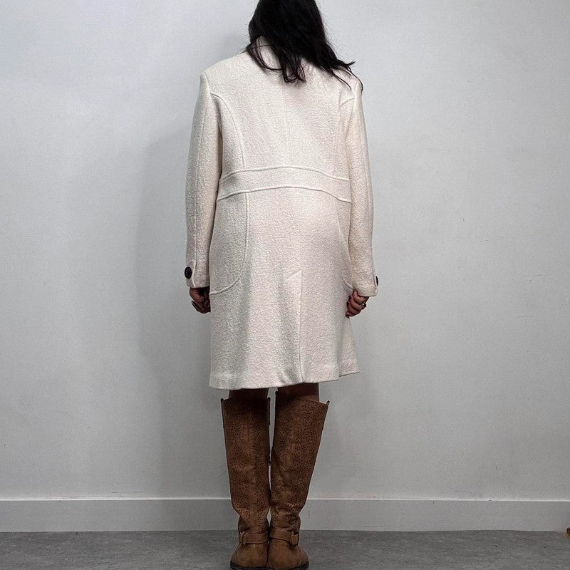 cream wool button-up peacoat