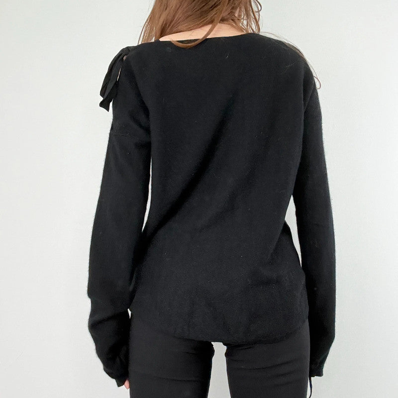black asymmetric cashmere jumper