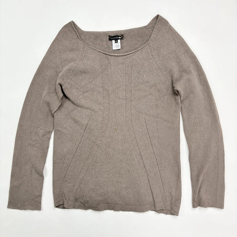 slouchy brown knit off the shoulder jumper