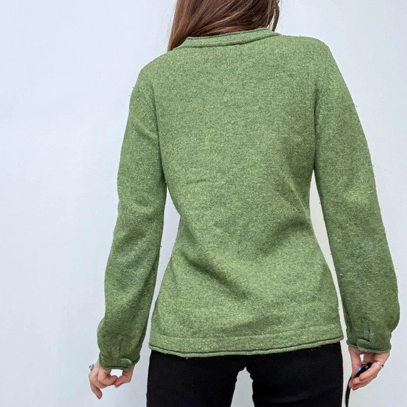 green floral embroidered flared fairy cardigan