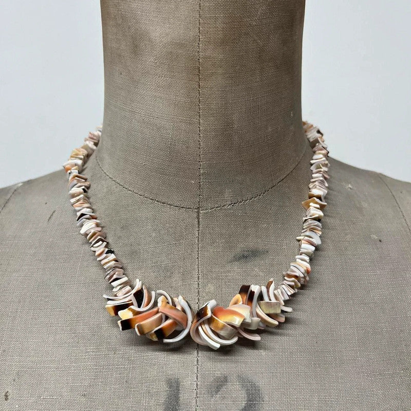 Boho beach shell beaded necklace