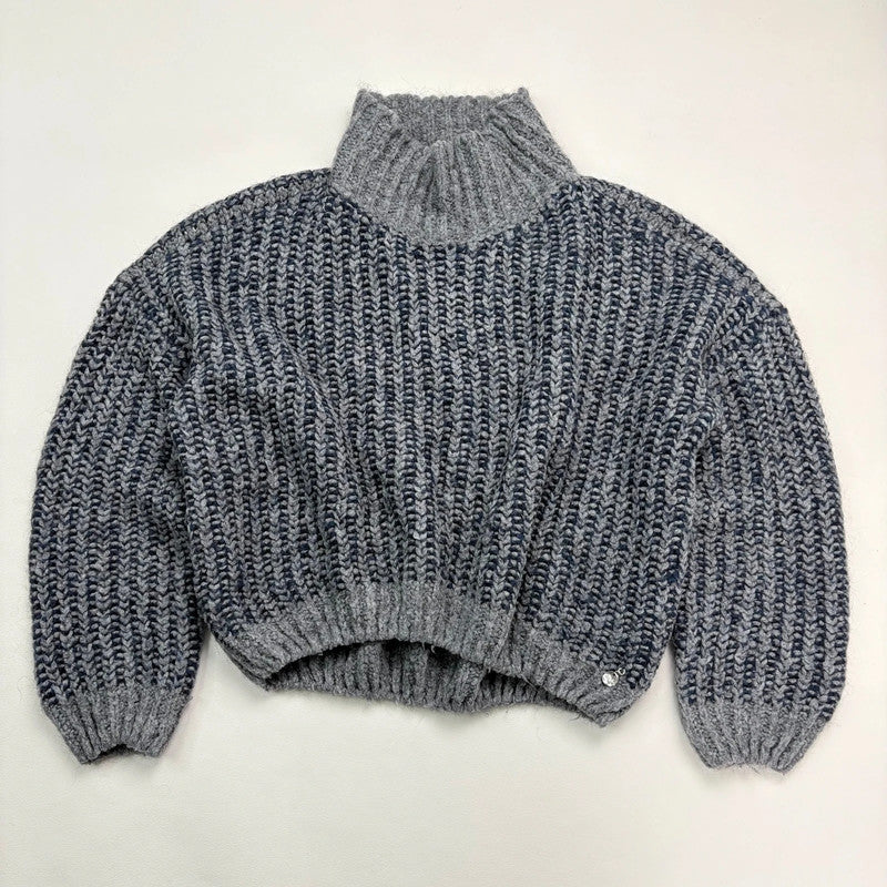 chunky knit cropped puff jumper