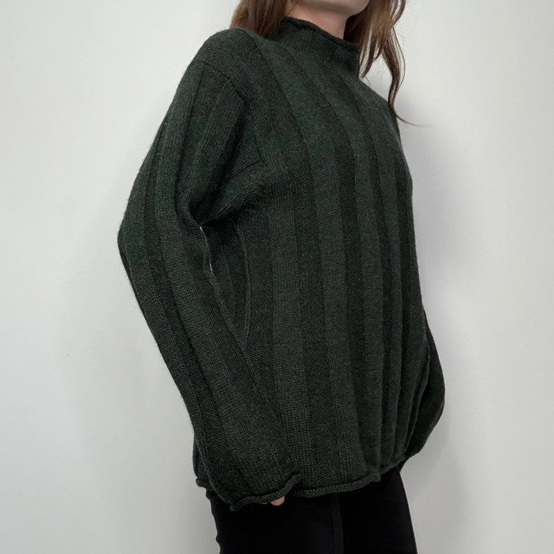 green J crew fisherman jumper