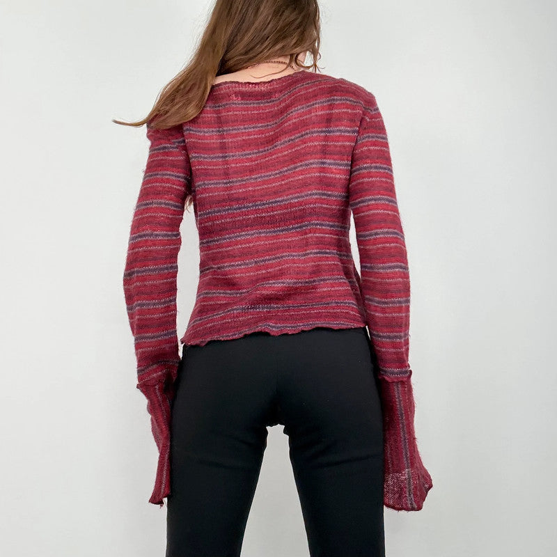 sheer mohair knit slouchy striped jumper