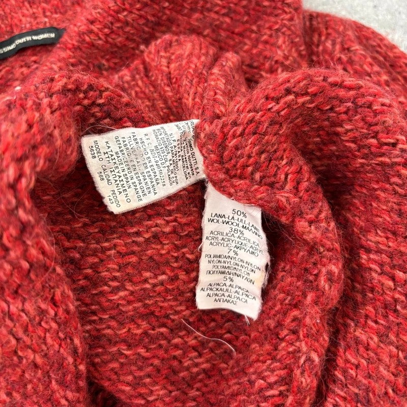 Vintage red knit massimo dutti wool roll neck sweater