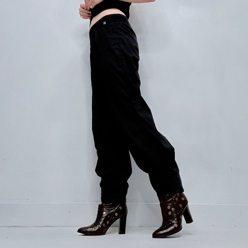black pleated draped Cop Copine trousers