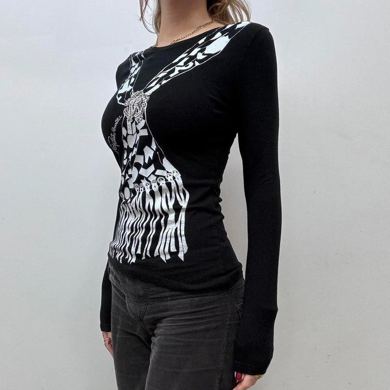 graphic printed cavalli y2k t-shirt