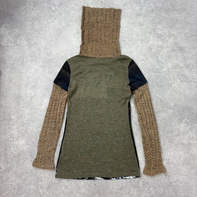 graphic distressed knit jumper