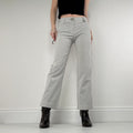 Cop Copine grey pinstripe flared utility trousers