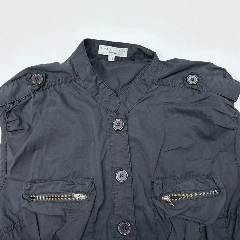 black button utility cargo dress