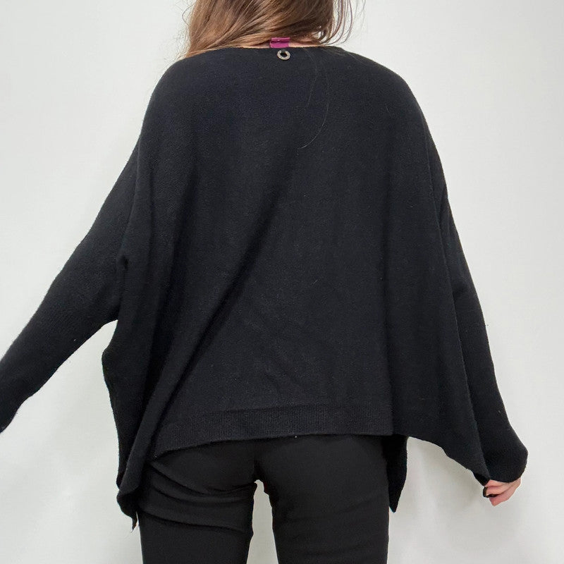 black batwing slouchy Save The Queen jumper