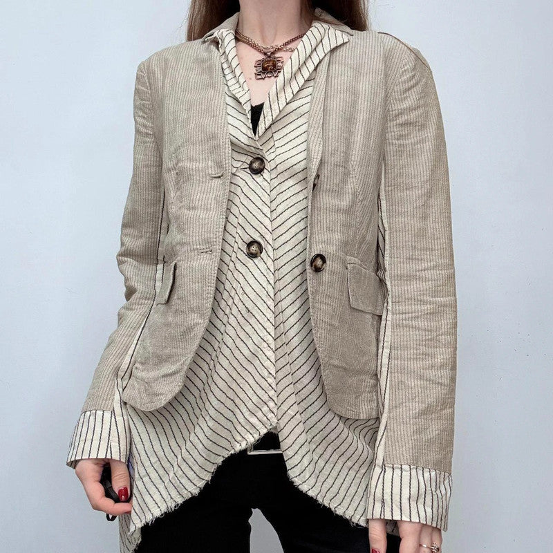 layered allsaints pinstripe shirt blouse