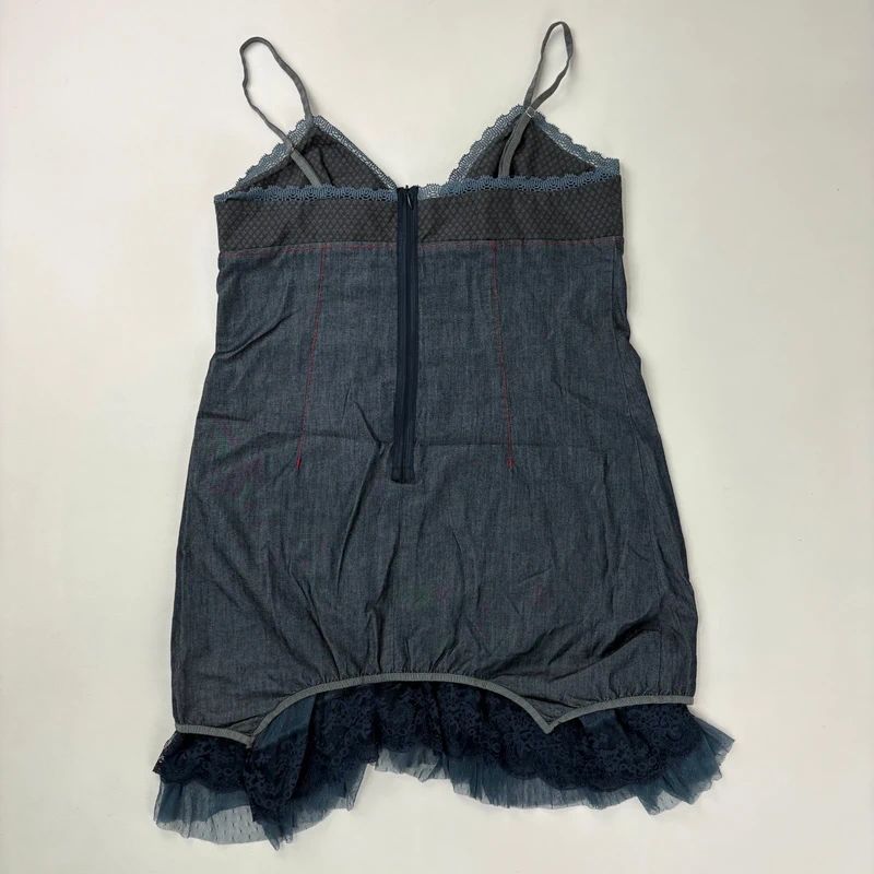 Cop Copine dress navy layered denim midi dress