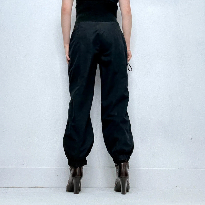 black corset waist puff trousers