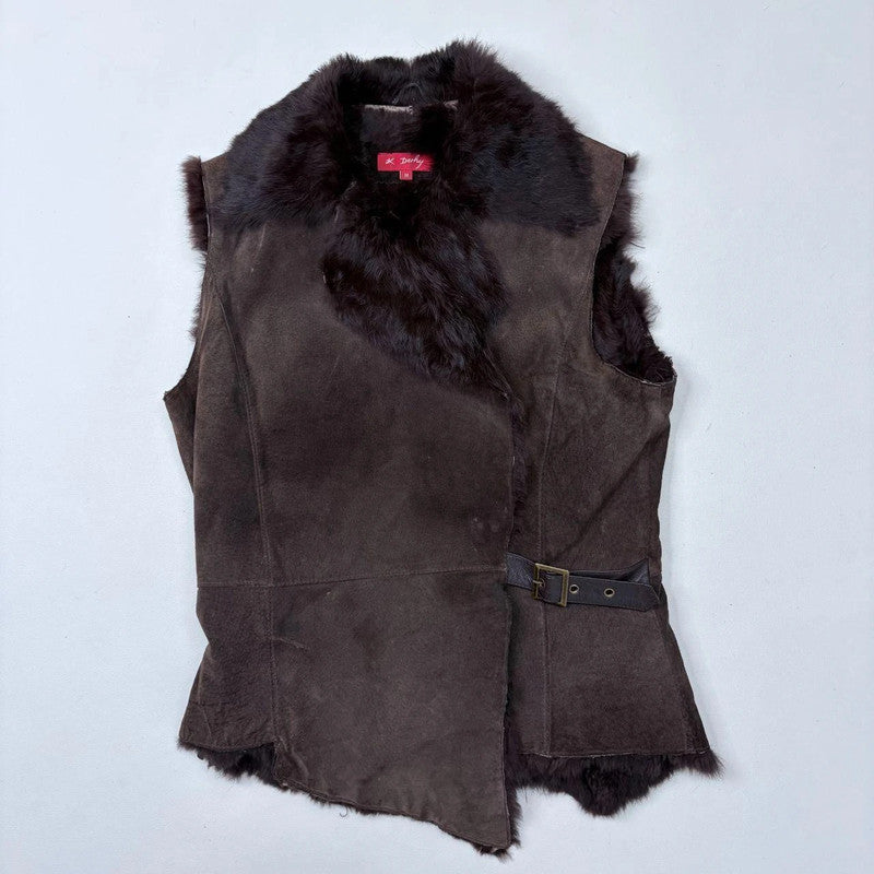 brown suede boho gilet