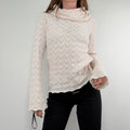 pale pink angora knitted pale pink flared jumper