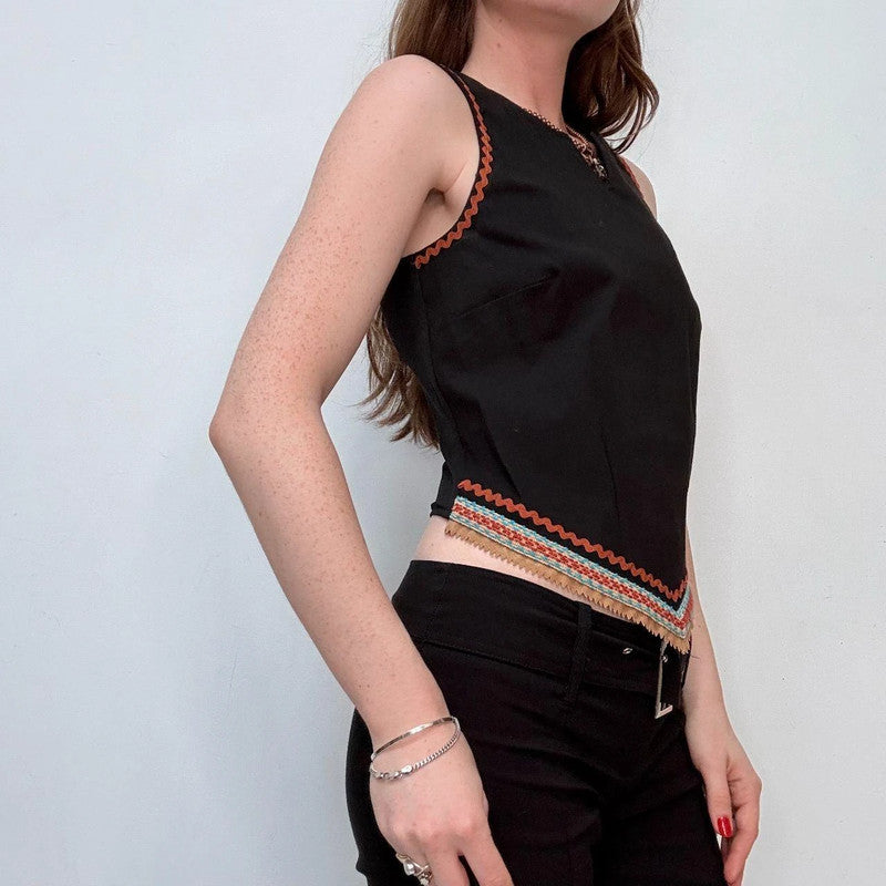 cropped fitted western vest