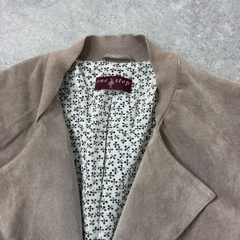 tan suede cropped boxy jacket