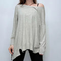 grey slouchy batwing jumper