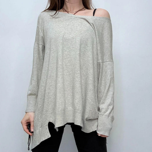 grey slouchy batwing jumper