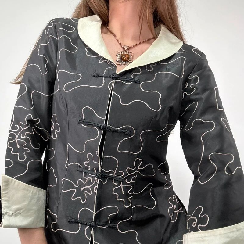 black Embroidered Silk Jacket