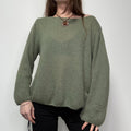 oversized slouchy green mohair jumper