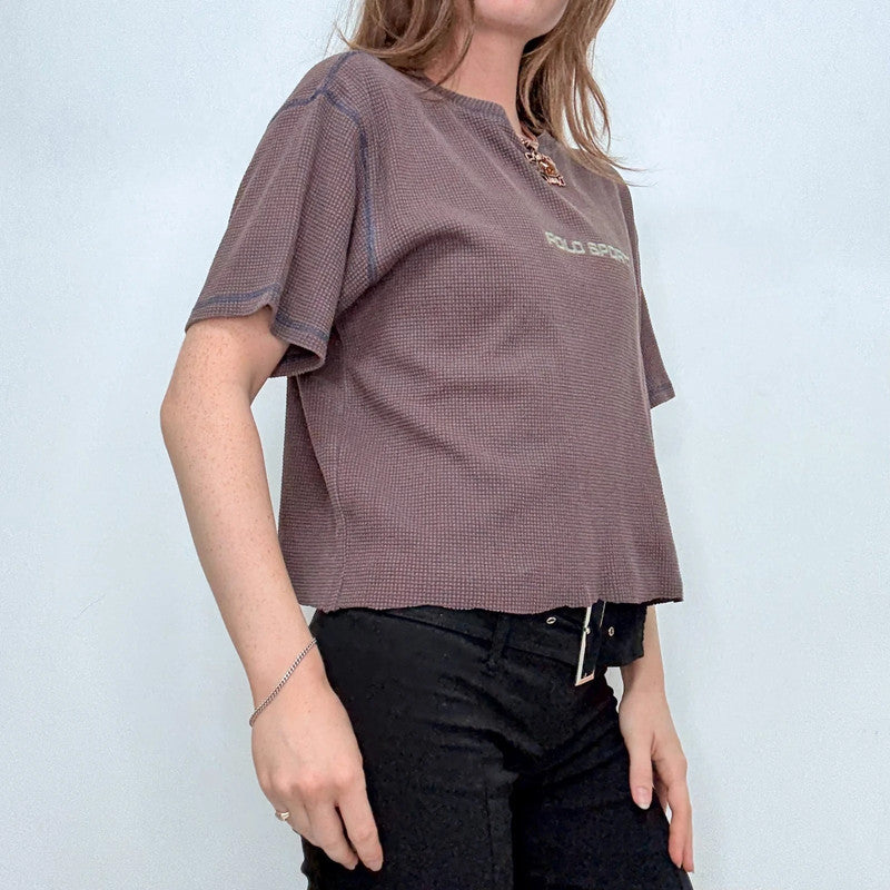 textured cropped Polo sport Ralph Lauren t-shirt