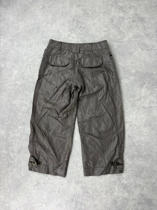 brown stright leg cropped capri pants