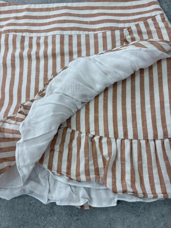 Ruffle pinstripe mini Sezane French Skirt