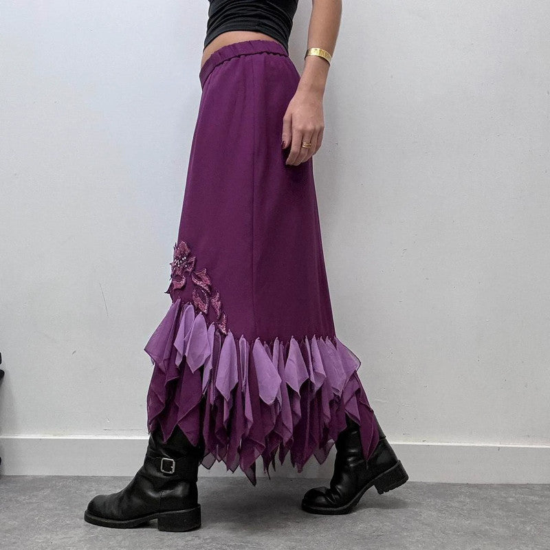 purple fairy flutter asymmetric skirt