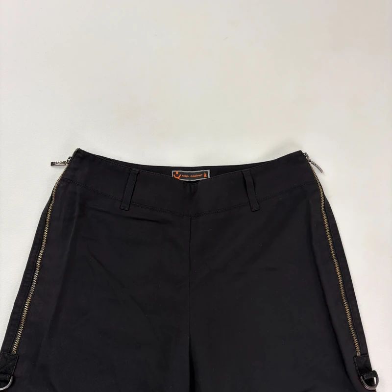 Cop Copine zip leg wide leg black trousers