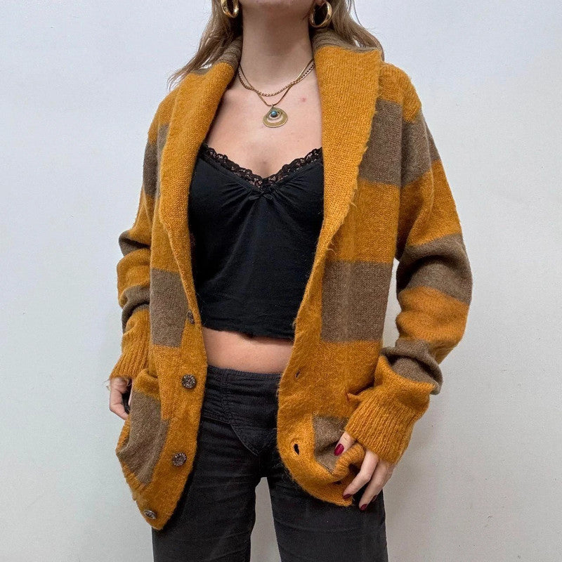 mohair stripped slouchy cardigan