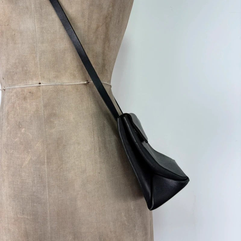 COS black leather crossbody bag