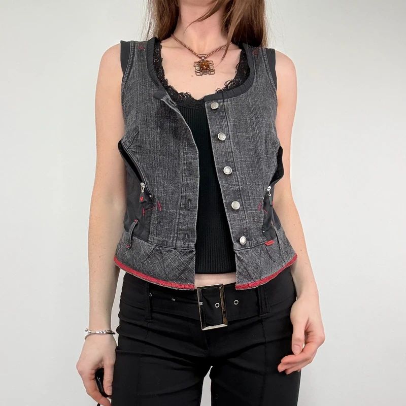 distressed structured utility vest