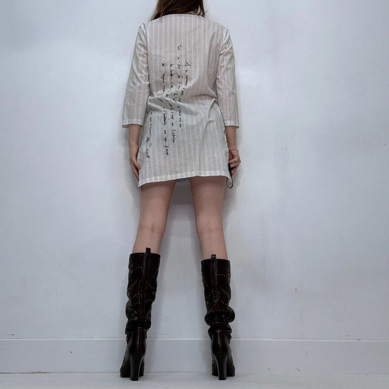 white Cop Copine pinstripe shirt dress