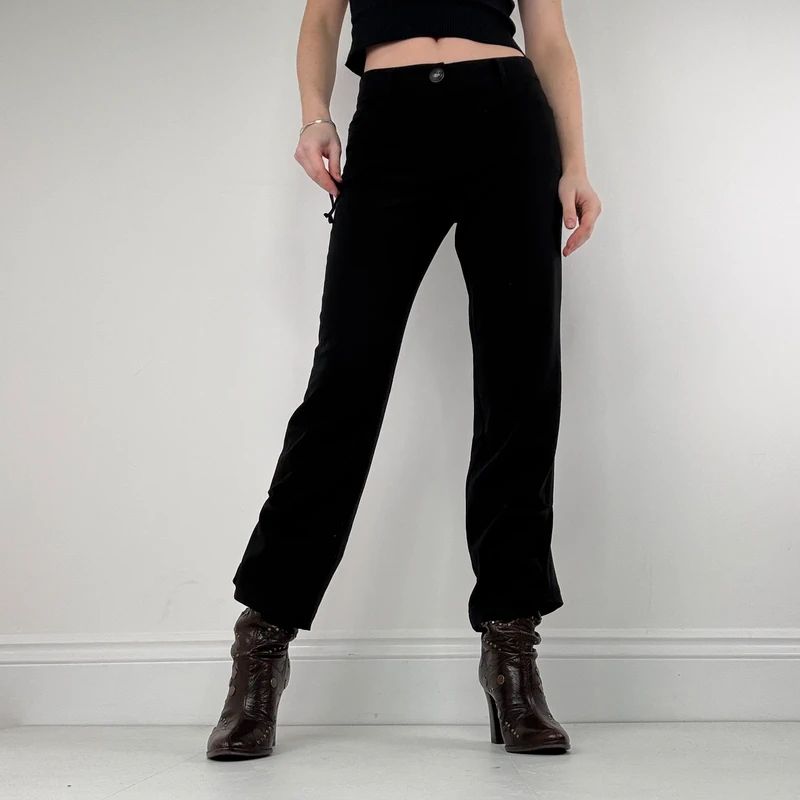black Cop Copine pleated flared trousers