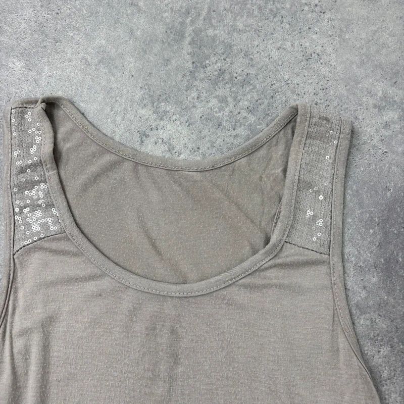 beige slouchy square neck vest top