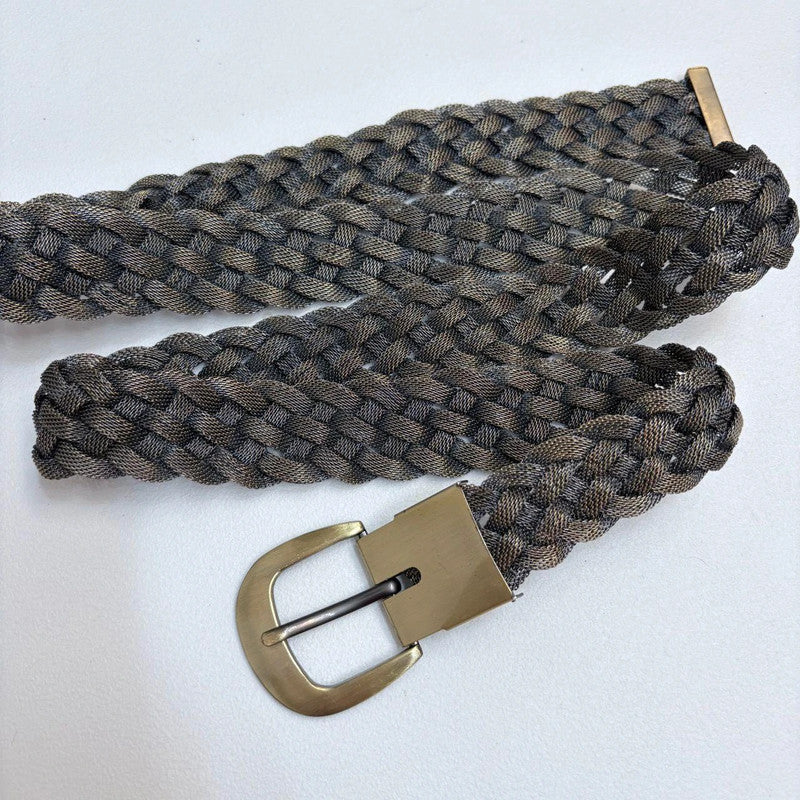 woven gold metal chunky belt