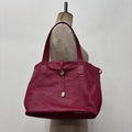 red leather slouchy shoulder bag