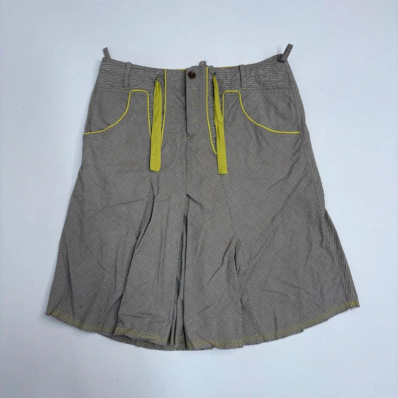 pinstripe pleated midi skift