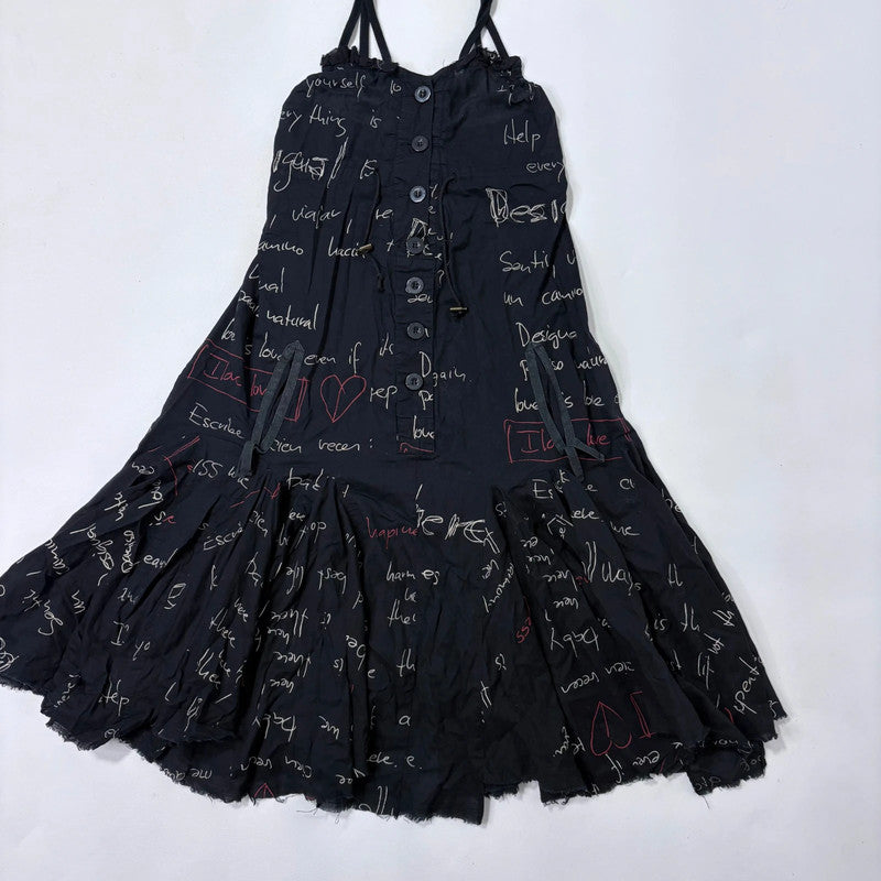 graphic printed text desigual flared dress