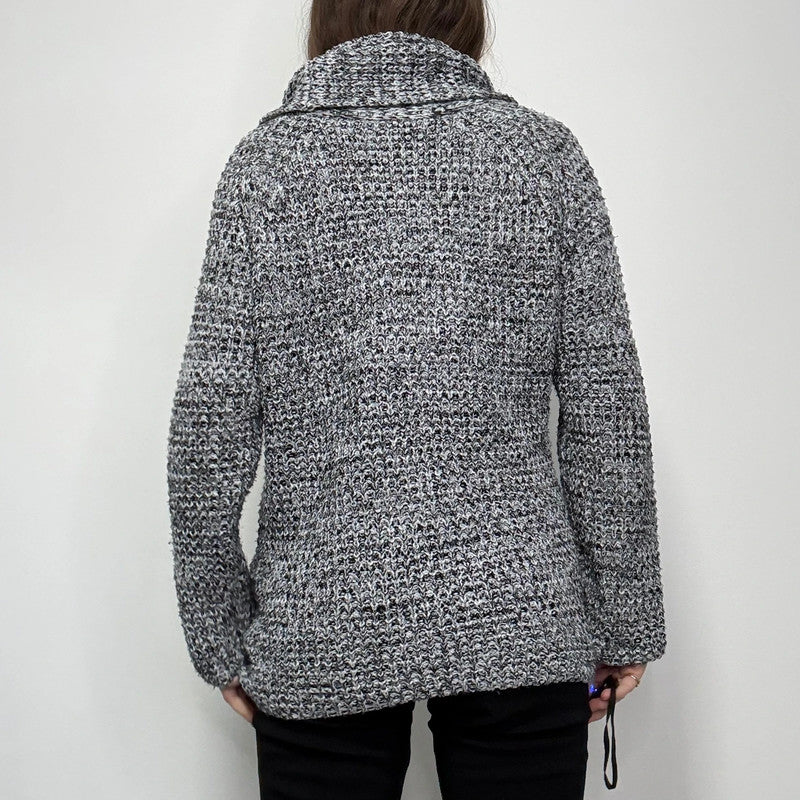 asymmetric slouchy button jumper